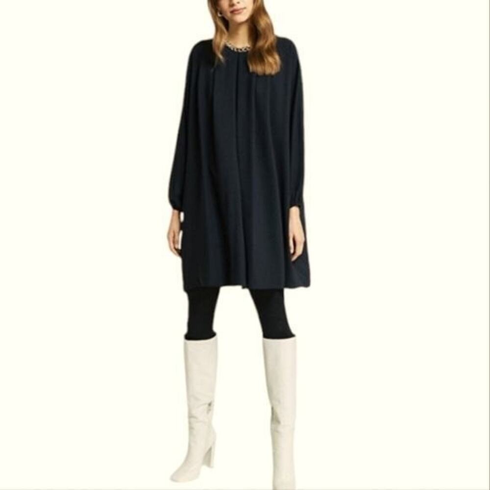OttoD'ame Black Mini Shirt Dress With Pleats US Women's Size 6
